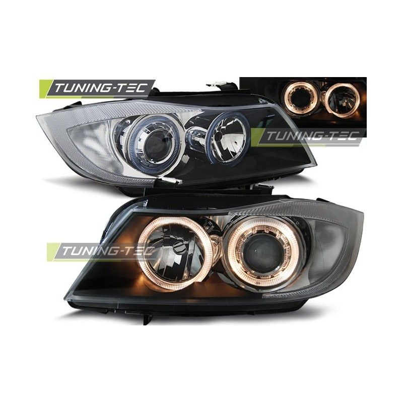 HEADLIGHTS ANGEL EYES BLACK fits BMW E90/E91 03.05-08.08, Serie 3 E90/E91 HEADLIGHTS ANGEL EYES BLACK fits BMW E90/E91 03.05-08.08, Serie 3 E90/E91
