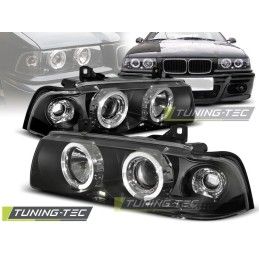 HEADLIGHTS ANGEL EYES BLACK fits BMW E36 12.90-08.99 C/C, Bmw