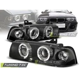 HEADLIGHTS ANGEL EYES BLACK fits BMW E36 12.90-08.99 C/C, Bmw