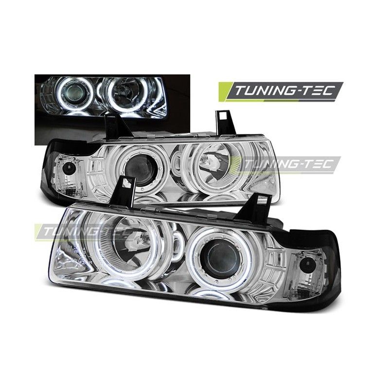 HEADLIGHTS ANGEL EYES CCFL CHROME fits BMW E36 12.90-08.99 S/C/T , Bmw HEADLIGHTS ANGEL EYES CCFL CHROME fits BMW E36 12.90-08.99 S/C/T , Bmw