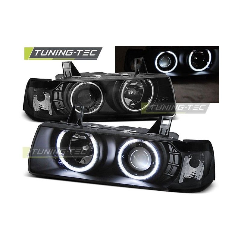 HEADLIGHTS ANGEL EYES CCFL BLACK fits BMW E36 12.90-08.99 S/C/T, Bmw HEADLIGHTS ANGEL EYES CCFL BLACK fits BMW E36 12.90-08.99 S/C/T, Bmw