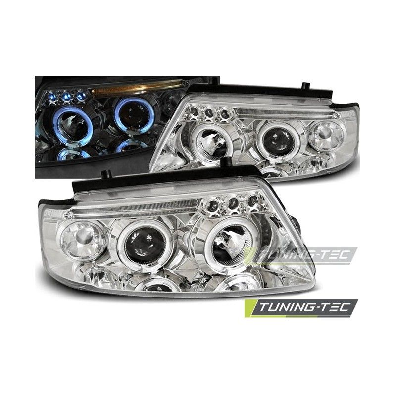 HEADLIGHTS ANGEL EYES CHROME fits VW PASSAT B5 3B 11.96-08.00, Passat B5 96-05 HEADLIGHTS ANGEL EYES CHROME fits VW PASSAT B5 3B 11.96-08.00, Passat B5 96-05
