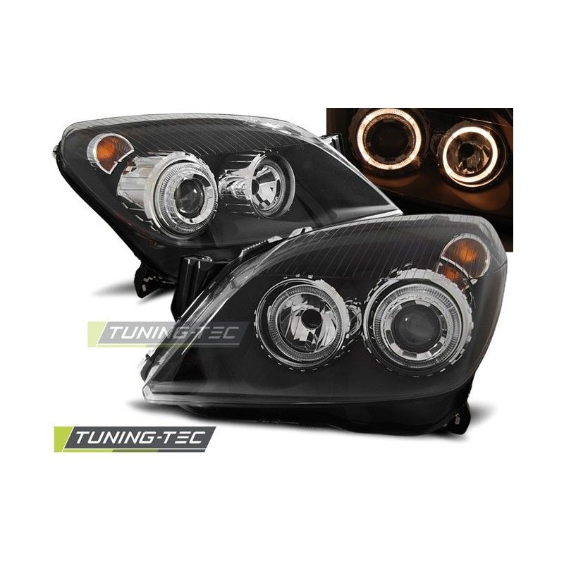 HEADLIGHTS ANGEL EYES BLACK fits OPEL ASTRA H 03.04-09, Astra H