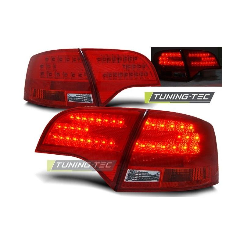 LED TAIL LIGHTS RED WHITE fits AUDI A4 B7 11.04-03.08 AVANT, A4 B7 04-08