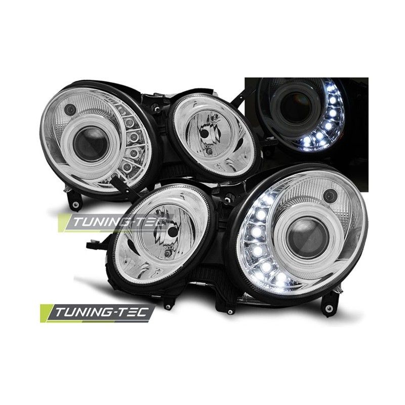 HEADLIGHTS DAYLIGHT CHROME fits MERCEDES W211 E-KLASA 05.06-09, Classe E W211 HEADLIGHTS DAYLIGHT CHROME fits MERCEDES W211 E-KLASA 05.06-09, Classe E W211