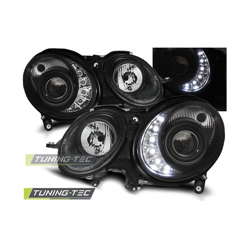HEADLIGHTS DAYLIGHT BLACK fits MERCEDES W211 E-KLASA 05.06-09, Classe E W211 HEADLIGHTS DAYLIGHT BLACK fits MERCEDES W211 E-KLASA 05.06-09, Classe E W211