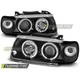 HEADLIGHTS ANGEL EYES BLACK fits VW POLO 6N 10.94-09.99 HATCHBACK, Polo III 6N/6N2 94-01