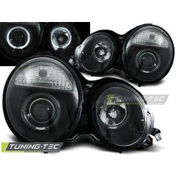HEADLIGHTS ANGEL EYES BLACK fits MERCEDES W210 E-KLASA 95-05.99, Classe E W210