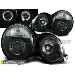 HEADLIGHTS ANGEL EYES BLACK fits MERCEDES W210 E-KLASA 95-05.99, Classe E W210