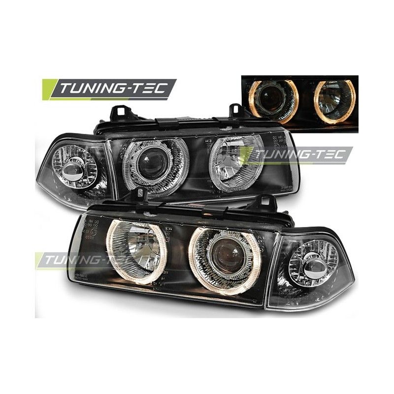 HEADLIGHTS ANGEL EYES BLACK fits BMW E36 12.90-08.99, Bmw HEADLIGHTS ANGEL EYES BLACK fits BMW E36 12.90-08.99, Bmw