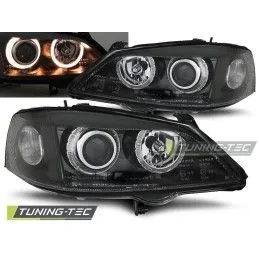 HEADLIGHTS OPEL ASTRA G 09.97-02.04 ANGEL EYES BLACK, Astra G