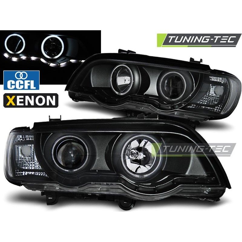 XENON HEADLIGHTS ANGEL EYES BLACK fits BMW X5 E53 09.99-10.03, X5 E53