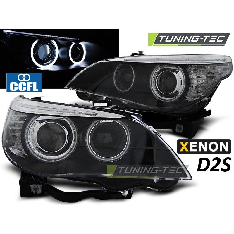 XENON HEADLIGHTS D2S ANGEL EYES CCFL BLACK fits BMW E60/E61 03-04, Serie 5 E60/61 XENON HEADLIGHTS D2S ANGEL EYES CCFL BLACK fits BMW E60/E61 03-04, Serie 5 E60/61