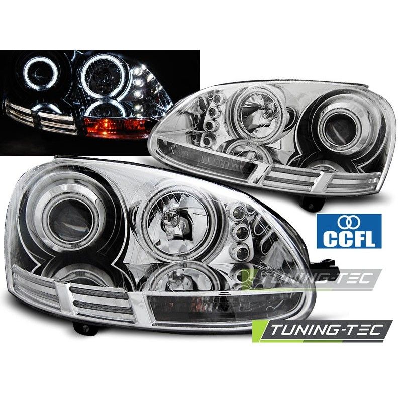 HEADLIGHTS ANGEL EYES CCFL CHROME fits VW GOLF 5 10.03-09, Golf 5 HEADLIGHTS ANGEL EYES CCFL CHROME fits VW GOLF 5 10.03-09, Golf 5