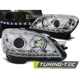 HEADLIGHTS DAYLIGHT CHROME fits MERCEDES W204 07-10, Classe C W204