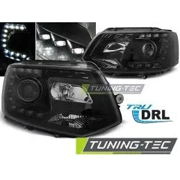 HEADLIGHTS TRUE DRL BLACK fits VW T5 10-15 , T5