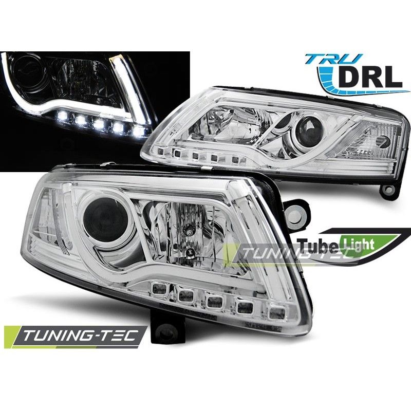 HEADLIGHTS TUBE LIGHT DRL CHROME fits AUDI A6 C6 04.04-08, A6 4F C6 04-10