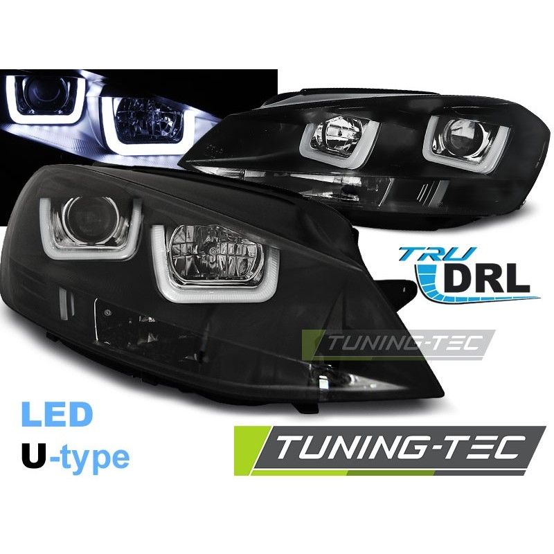 HEADLIGHTS U-LED LIGHT BLACK fits VW GOLF 7 11.12-17, Golf 7 HEADLIGHTS U-LED LIGHT BLACK fits VW GOLF 7 11.12-17, Golf 7