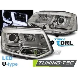 HEADLIGHTS U-LED LIGHT CHROME fits VW T5 2010-2015, T5
