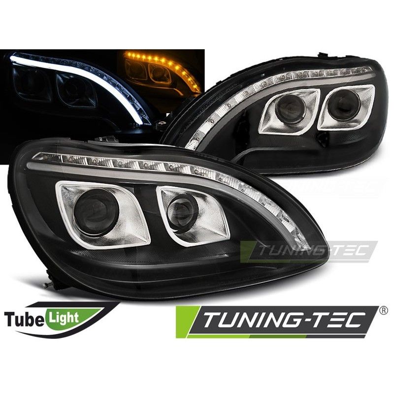 HEADLIGHTS TUBE LIGHT BLACK fits MERCEDES W220 S-KLASA 09.98-05.05, Classe S W220 HEADLIGHTS TUBE LIGHT BLACK fits MERCEDES W220 S-KLASA 09.98-05.05, Classe S W220