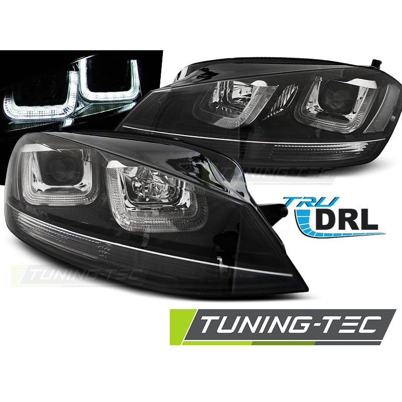 HEADLIGHTS U-LED LIGHT BLACK WITH BLACK LINE fits VW GOLF 7 11.12-17 , Golf 7 HEADLIGHTS U-LED LIGHT BLACK WITH BLACK LINE fits VW GOLF 7 11.12-17 , Golf 7