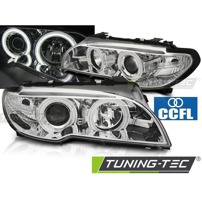 HEADLIGHTS ANGEL EYES CCFL CHROME fits BMW E46 04.03-06 COUPE CABRIO, Serie 3 E46 Coupé/Cab HEADLIGHTS ANGEL EYES CCFL CHROME fits BMW E46 04.03-06 COUPE CABRIO, Serie 3 E46 Coupé/Cab