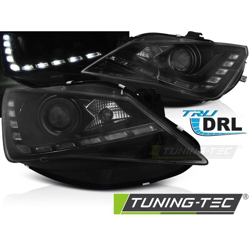 HEADLIGHTS TRUE DRL BLACK fits SEAT SEAT IBIZA 6J 12-15, Ibiza 6J 08-17 HEADLIGHTS TRUE DRL BLACK fits SEAT SEAT IBIZA 6J 12-15, Ibiza 6J 08-17