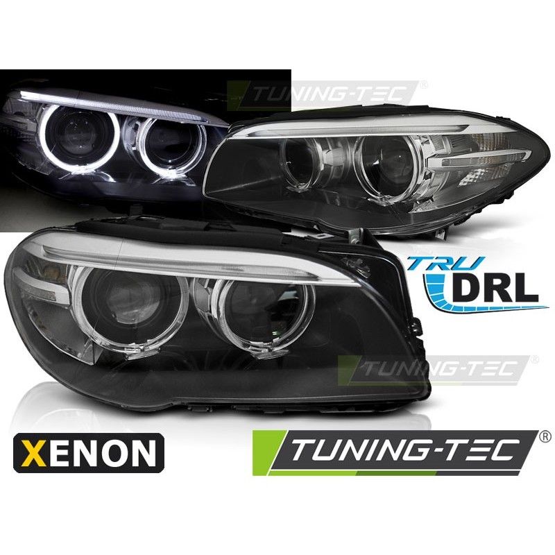 XENON HEADLIGHTS ANGEL EYES LED DRL BLACK fits BMW F10 F11 10-07.13, Serie 5 F10/F11 XENON HEADLIGHTS ANGEL EYES LED DRL BLACK fits BMW F10 F11 10-07.13, Serie 5 F10/F11
