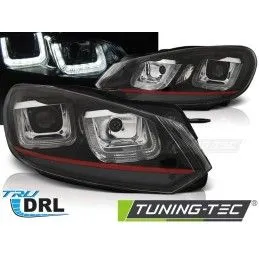 HEADLIGHTS U-LED LIGHT DRL BLACK RED LINE fits VW GOLF 6 08-12, golf 6