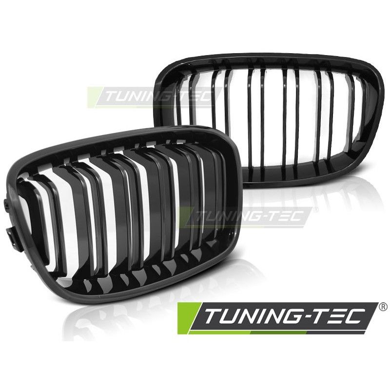 GRILLE GLOSSY BLACK DOUBLE BAR SPORT LOOK fits BMW F20 F21 11-12.14, Serie 1 F20/ F21 GRILLE GLOSSY BLACK DOUBLE BAR SPORT LOOK fits BMW F20 F21 11-12.14, Serie 1 F20/ F21