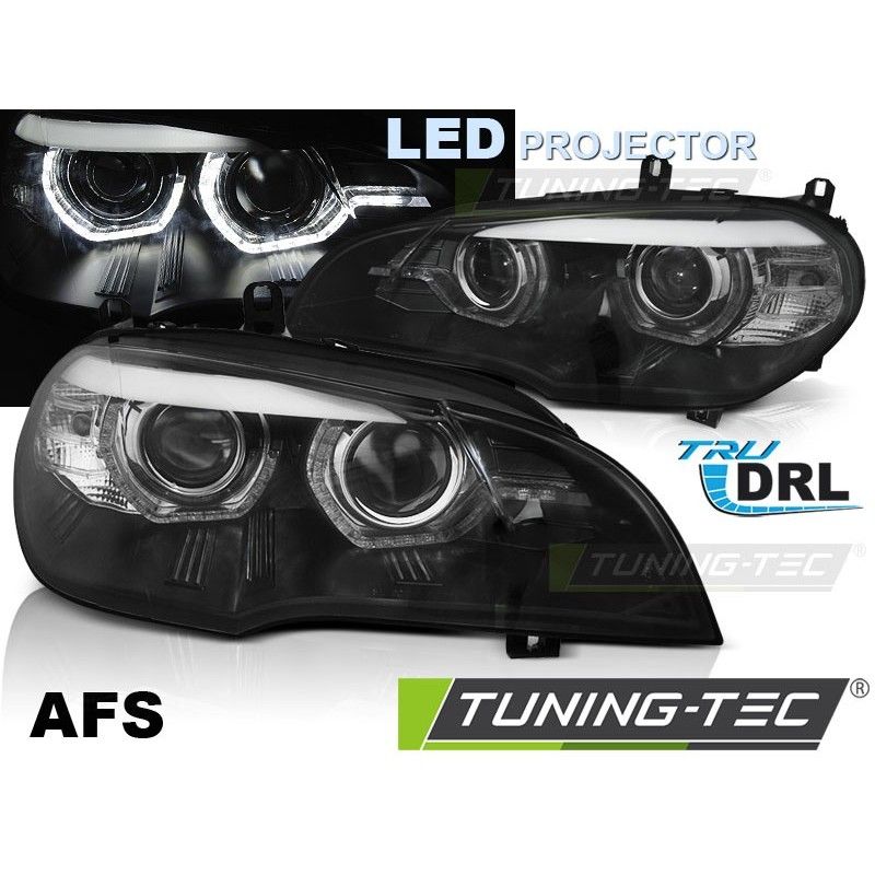 LED HEADLIGHTS ANGEL EYES LED DRL BLACK AFS fits BMW X5 E70 07-13 (XENON OEM), Nouveaux produits tuning-tec LED HEADLIGHTS ANGEL EYES LED DRL BLACK AFS fits BMW X5 E70 07-13 (XENON OEM), Nouveaux produits tuning-tec