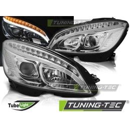 HEADLIGHTS TUBE LIGHT CHROME fits MERCEDES W204 07-10, Mercedes HEADLIGHTS TUBE LIGHT CHROME fits MERCEDES W204 07-10, Mercedes