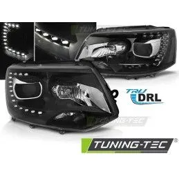 HEADLIGHTS TRUE DRL BLACK fits VW T5 10-15, Volkswagen
