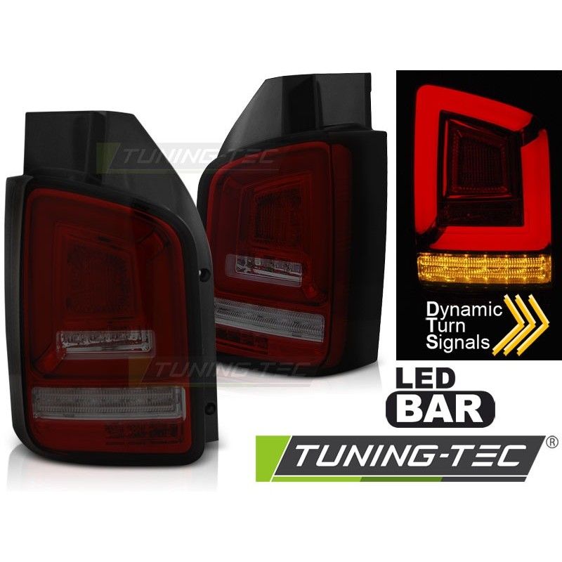 LED BAR TAIL LIGHTS RED SMOKE SEQ fits VW T5 04.03-09, Volkswagen LED BAR TAIL LIGHTS RED SMOKE SEQ fits VW T5 04.03-09, Volkswagen