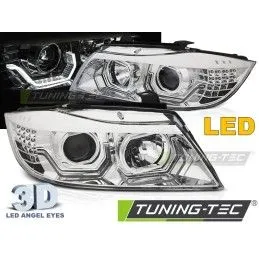 HEADLIGHTS ANGEL EYES LED 3D CHROME fits BMW E90/E91 05-08, Bmw