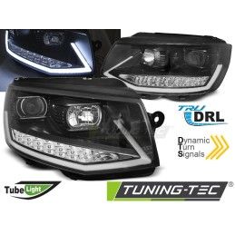 HEADLIGHTS TUBE LIGHT DRL BLACK CHROME SEQ fits VW T6 15-19, Volkswagen HEADLIGHTS TUBE LIGHT DRL BLACK CHROME SEQ fits VW T6 15-19, Volkswagen