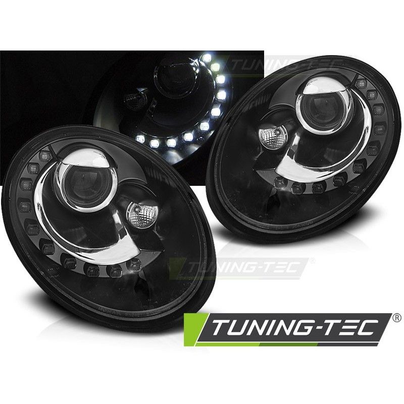 HEADLIGHTS DAYLIGHT BLACK fits VW NEW BEETLE 06-12, Volkswagen HEADLIGHTS DAYLIGHT BLACK fits VW NEW BEETLE 06-12, Volkswagen
