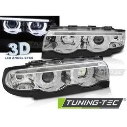 HEADLIGHTS ANGEL EYES LED 3D CHROME fits BMW E38 94-01, Bmw
