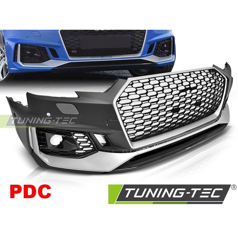 FRONT BUMPER SPORT SILVER BLACK PDC fits AUDI A4 B9 08.15-19 , Audi