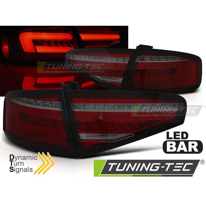 LED BAR TAIL LIGHTS RED SMOKE SEQ fits AUDI A4 B8 12-15 SEDAN OEM LED, Audi