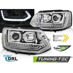 HEADLIGHTS TUBE LIGHT DRL CHROME SEQ fits VW T5 2010-2015, Volkswagen