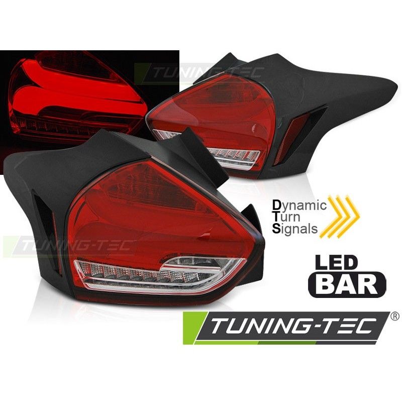 FORD FOCUS 3 15-18 HATCHBACK RED WHITE SEQ LED , Ford FORD FOCUS 3 15-18 HATCHBACK RED WHITE SEQ LED , Ford