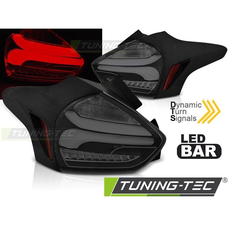FORD FOCUS 3 15-18 HATCHBACK BLACK SMOKE SEQ LED , Ford