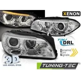XENON HEADLIGHTS ANGEL EYES LED DRL CHROME SEQ fits BMW F10/F11 10-13, Bmw
