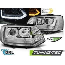 HEADLIGHTS TUBE LIGHT T6 LOOK CHROME DRL SEQ fits VW T5 10-15, Volkswagen