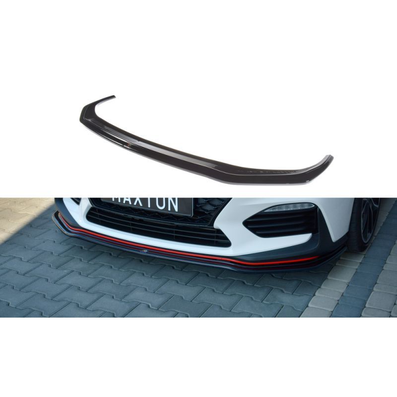 Maxton Lame Du Pare-Chocs Avant V.2 Hyundai I30 N Mk3 Hatchback / Fastback Gloss Black, HY-I30-3-N-FD2G Tuning.fr