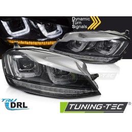 HEADLIGHTS LIGHT SEQ BLACK WITH BLACK LINE fits VW GOLF 7 13-17, Nouveaux produits tuning-tec