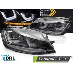 HEADLIGHTS LIGHT SEQ BLACK WITH BLACK LINE fits VW GOLF 7 13-17, Nouveaux produits tuning-tec