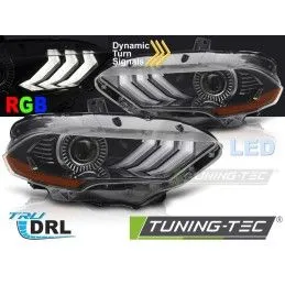 LED HEADLIGHTS RGB DRL BLACK fits FORD MUSTANG 18-21, Nouveaux produits tuning-tec