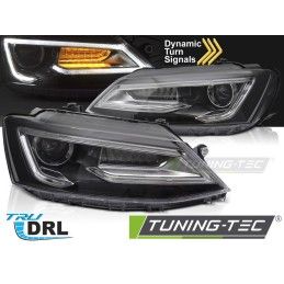 HEADLIGHTS TUBE LIGHT BLACK fits VW JETTA VI 11-18, Nouveaux produits tuning-tec